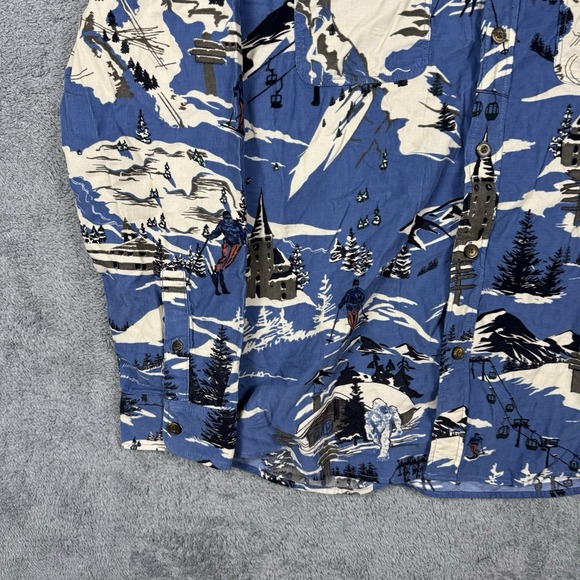 Faherty Corduroy Shirt Mens 2XL All Over Print Winter Ski Hike Mountain Snow - Picture 3 of 16